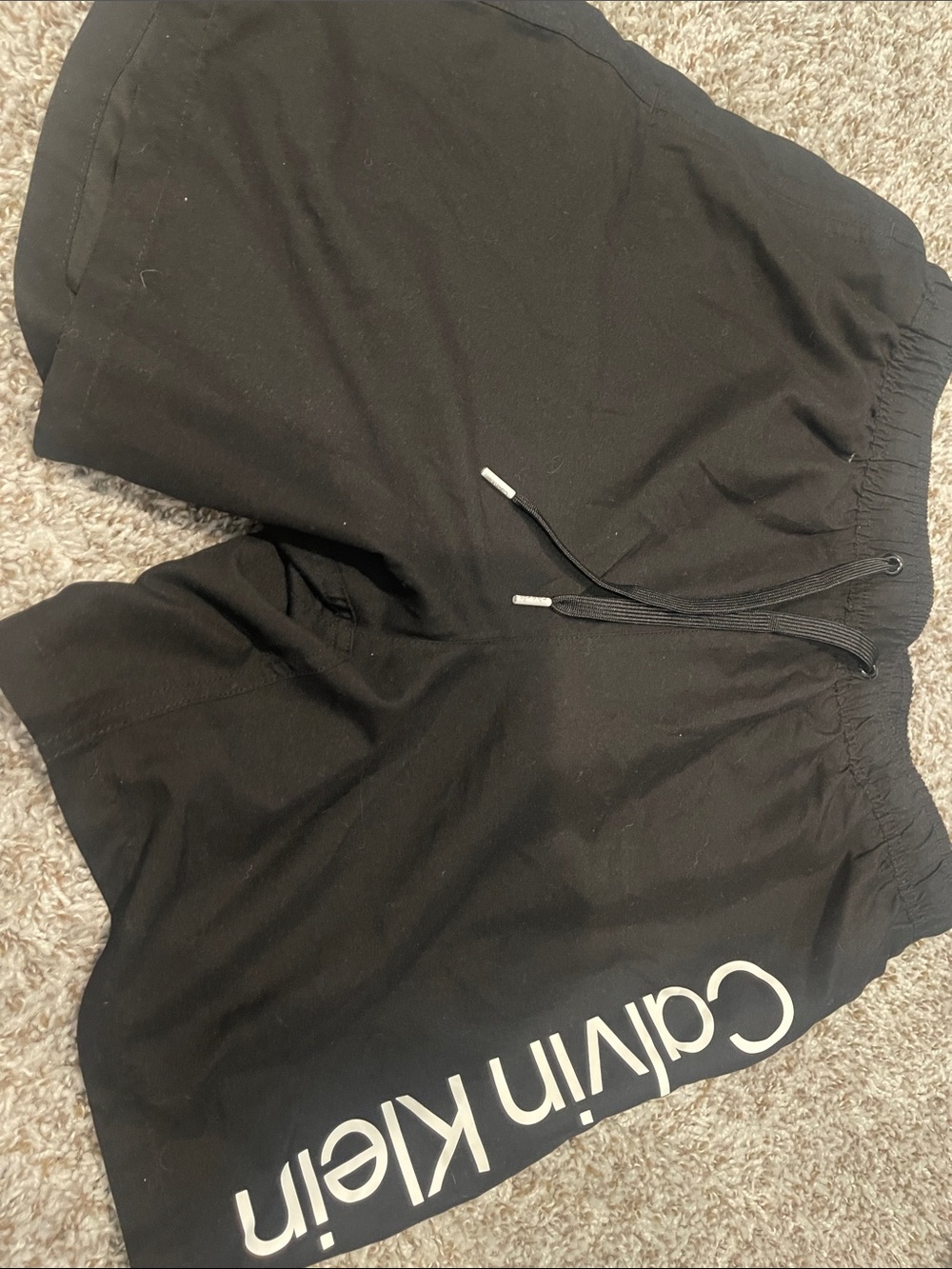 Calvin Klein Black Shorts with White Logo